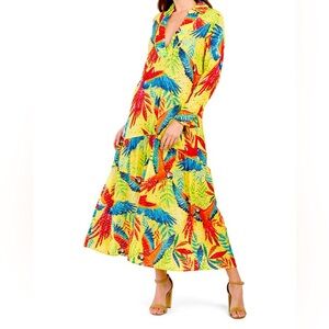 Farm Rio Macaw Leaf Maxi Dress